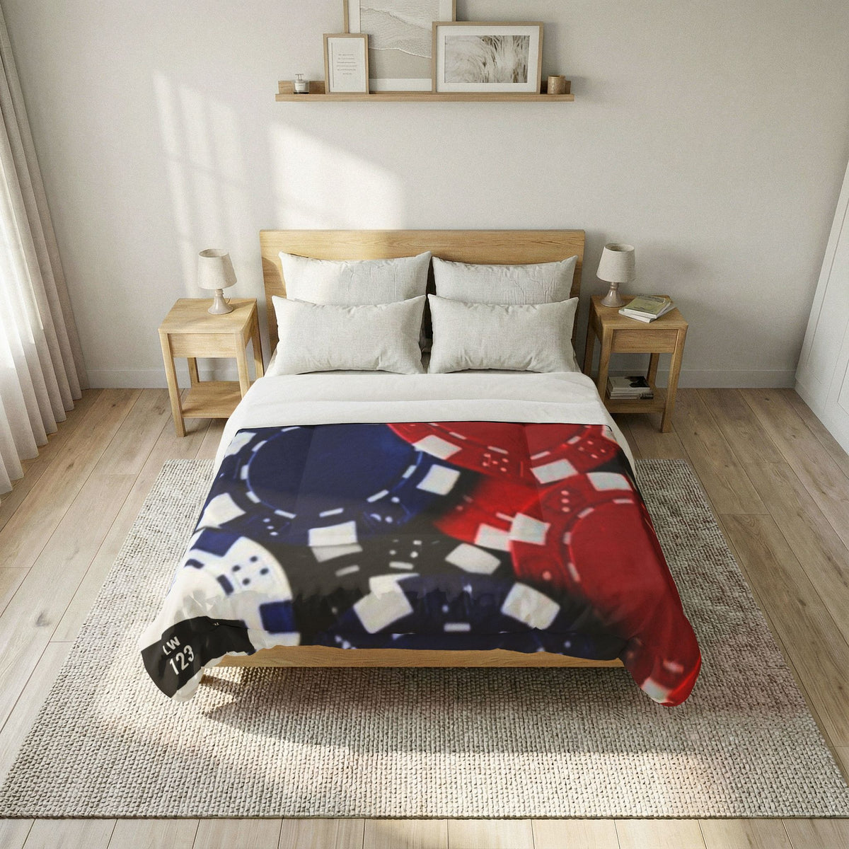 LW 123 Casino Poker Chips Cotton Comforter