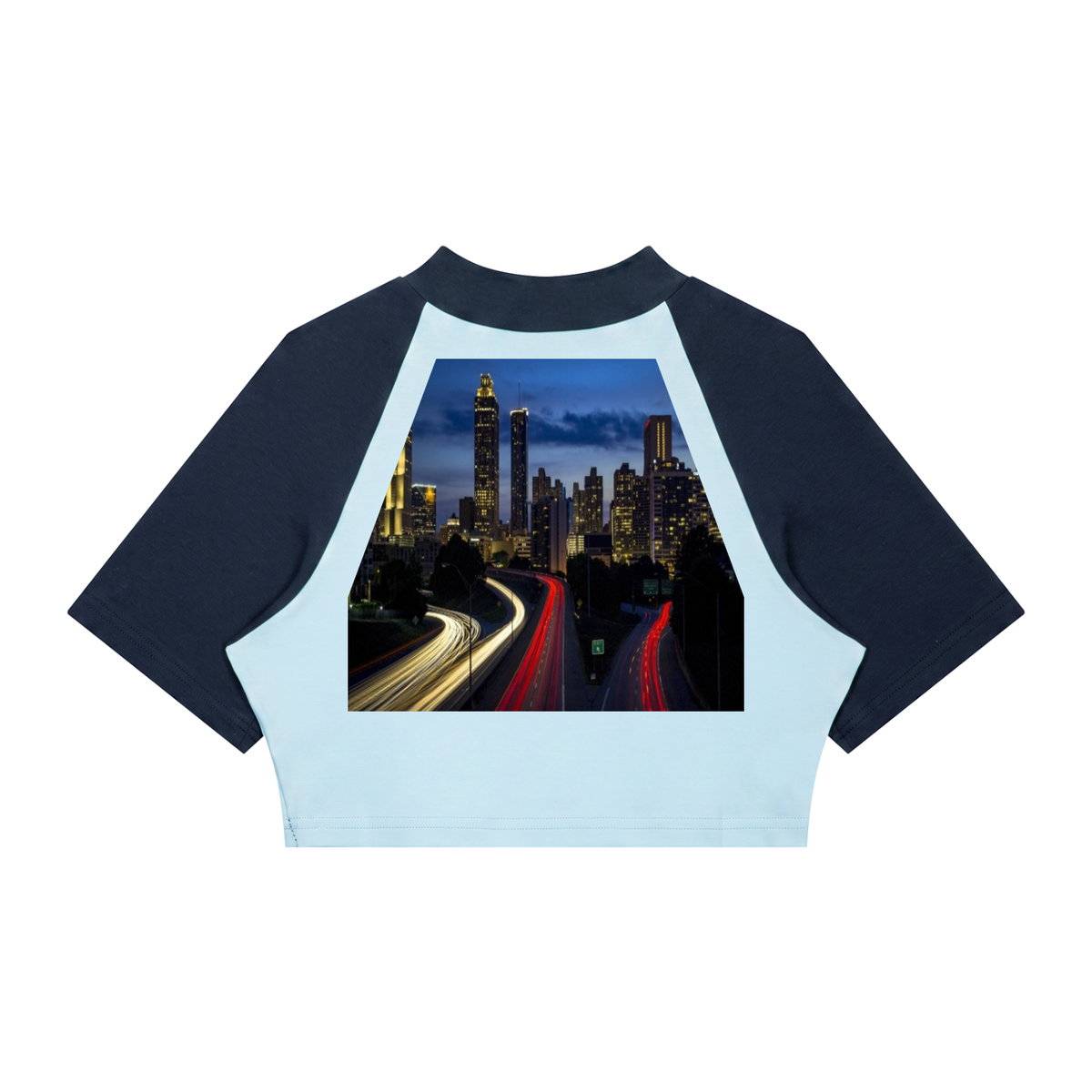 LW 123 Women’s Color Block Raglan Crop T-Shirt