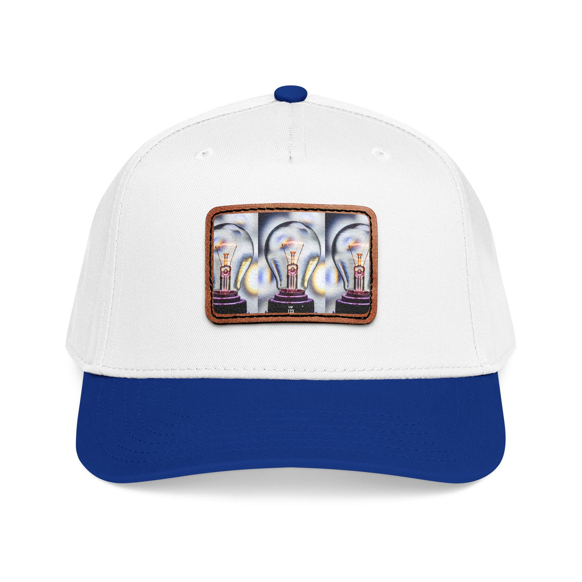 LW 123 Mid Profile Baseball Cap with Leather Patch (Rectangle)