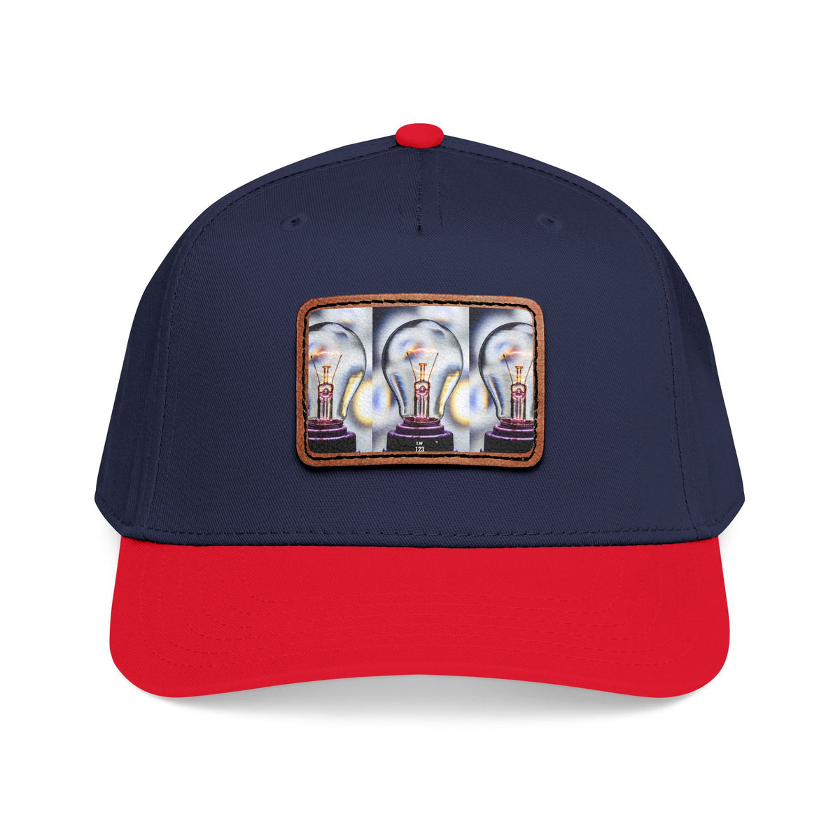 LW 123 Mid Profile Baseball Cap with Leather Patch (Rectangle)