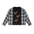 LW 123  Plaid Panel Long Sleeve T-Shirt
