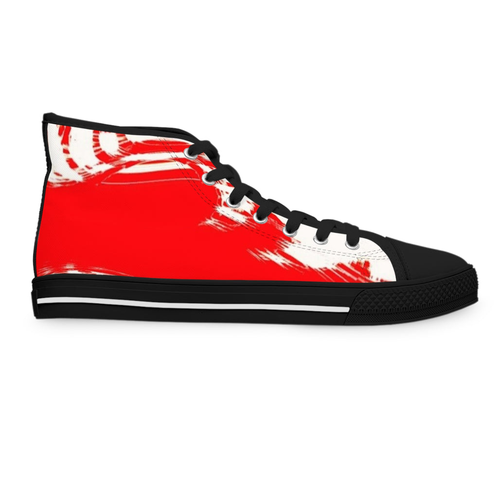 LW 123 Red Brushstroke High-Top Sneakers