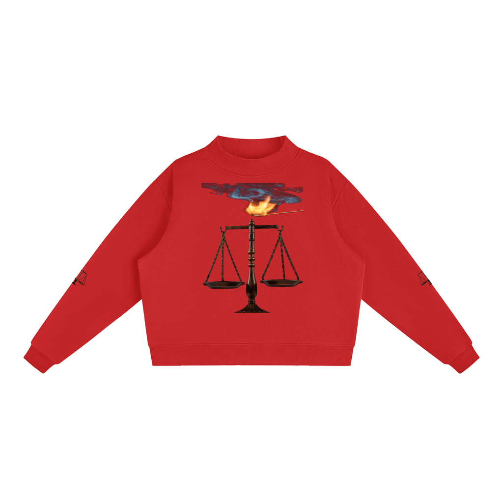 LW 123 Fleece Mock-Neck Crew Sweatshirt