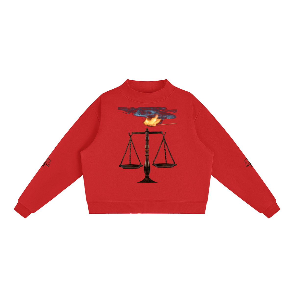 LW 123 Fleece Mock-Neck Crew Sweatshirt