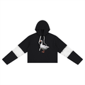LW 123 Women’s Cropped Lace-Panel Hoodie