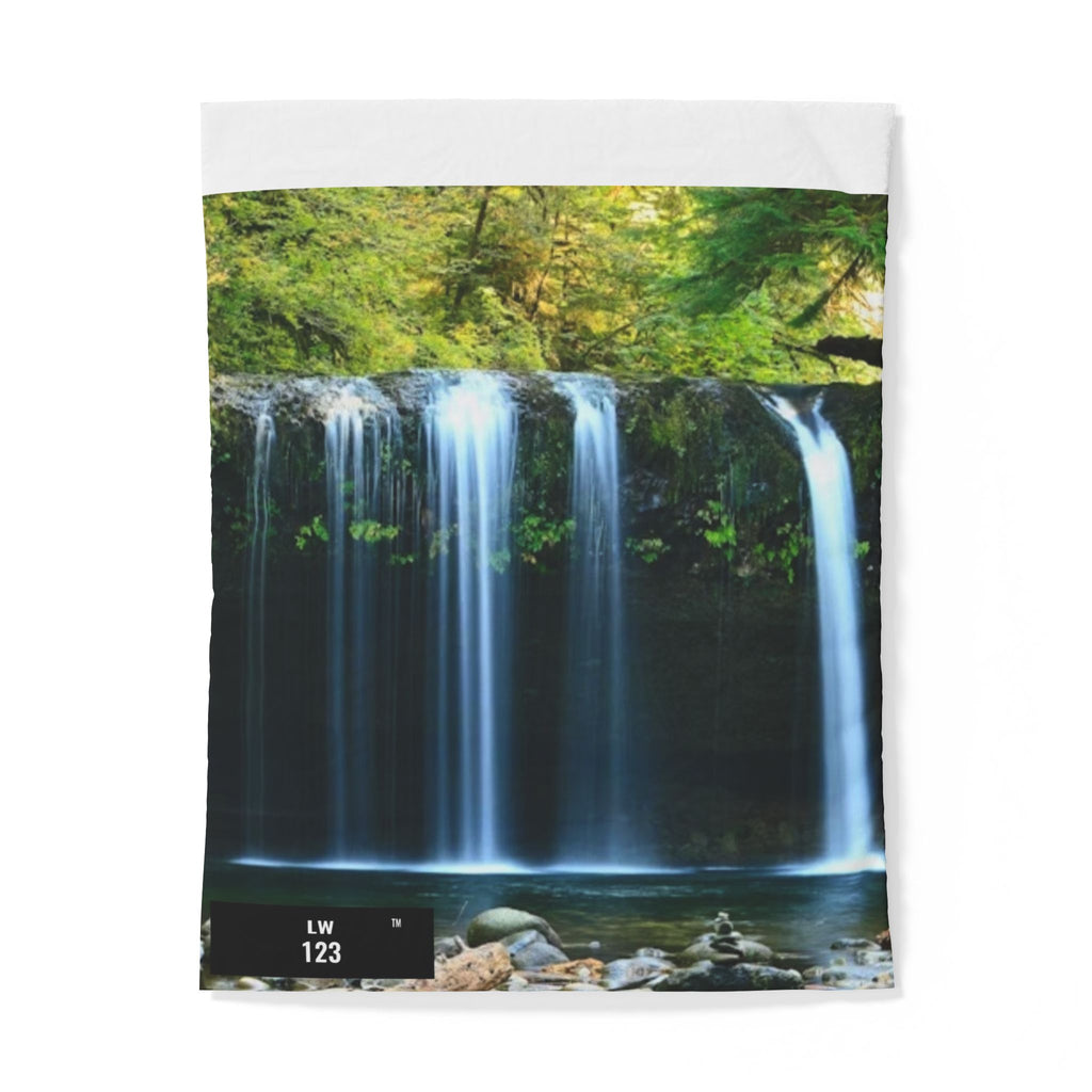 LW 123 Waterfall Cotton Duvet Cover – Serene Forest Waterfall Bedding
