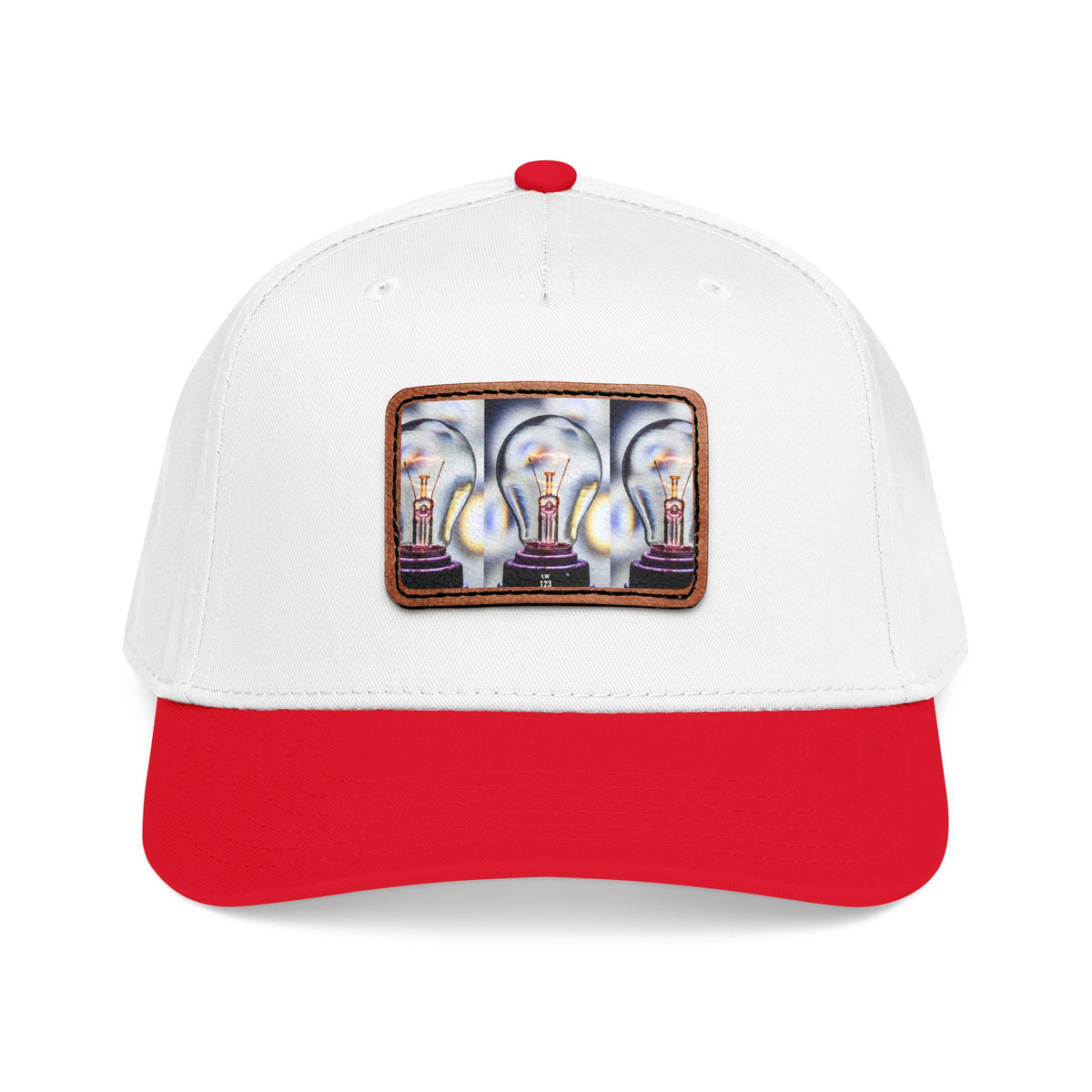 LW 123 Mid Profile Baseball Cap with Leather Patch (Rectangle)