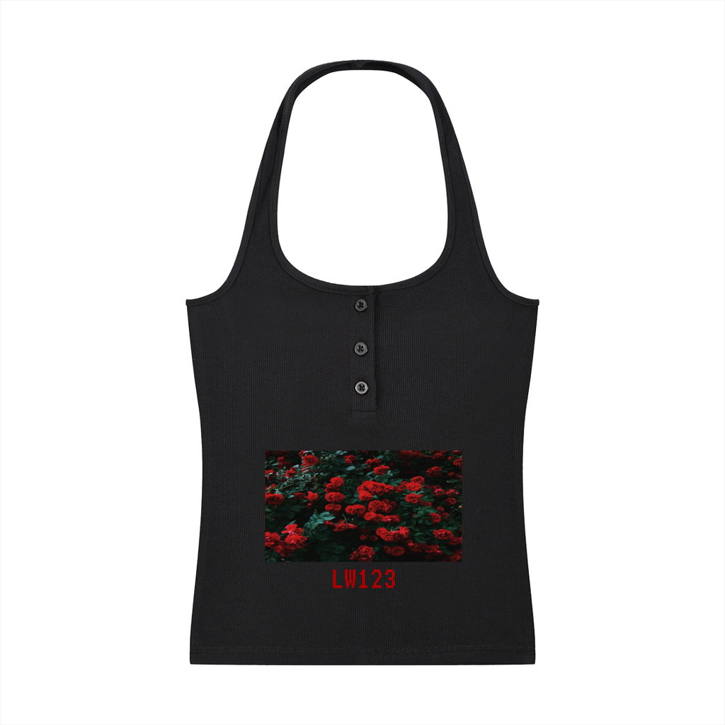 Women's Ribbed Henley Tank Top