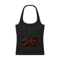 Women's Ribbed Henley Tank Top
