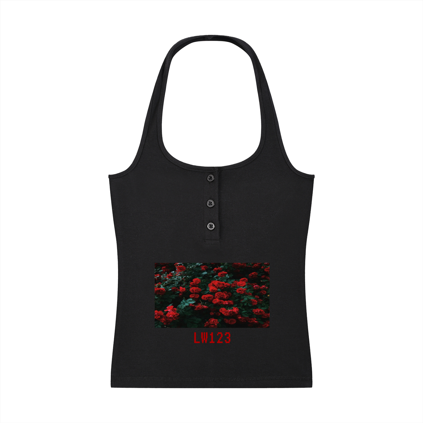 Women's Ribbed Henley Tank Top