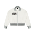Striped Rib Collar Zip Jacket