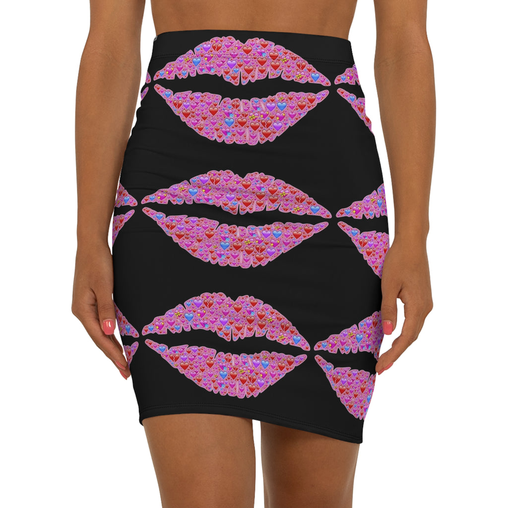 LW 123 Women's Mid-Waist Pencil Skirt (AOP)