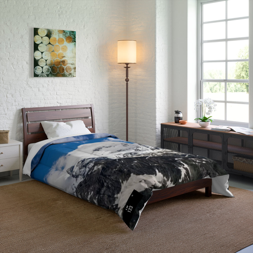 LW 123 Mountain Peaks Comforter – Snowy Alpine Landscape Bedding