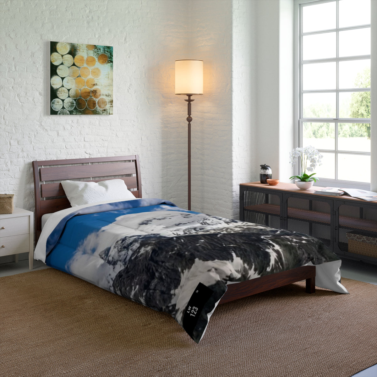 LW 123 Mountain Peaks Comforter – Snowy Alpine Landscape Bedding