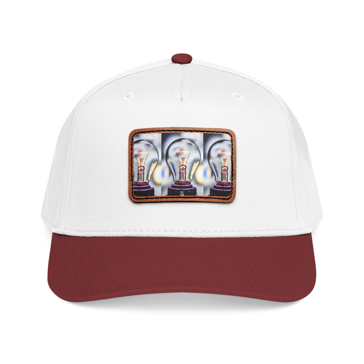 LW 123 Mid Profile Baseball Cap with Leather Patch (Rectangle)
