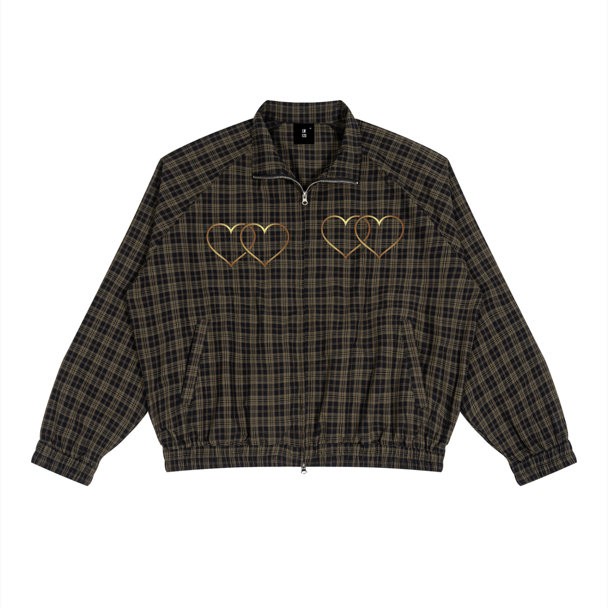 LW 123 Plaid Full-Zip Track Jacket