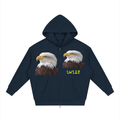 Unisex Loose Solid Full Zip Hoodie