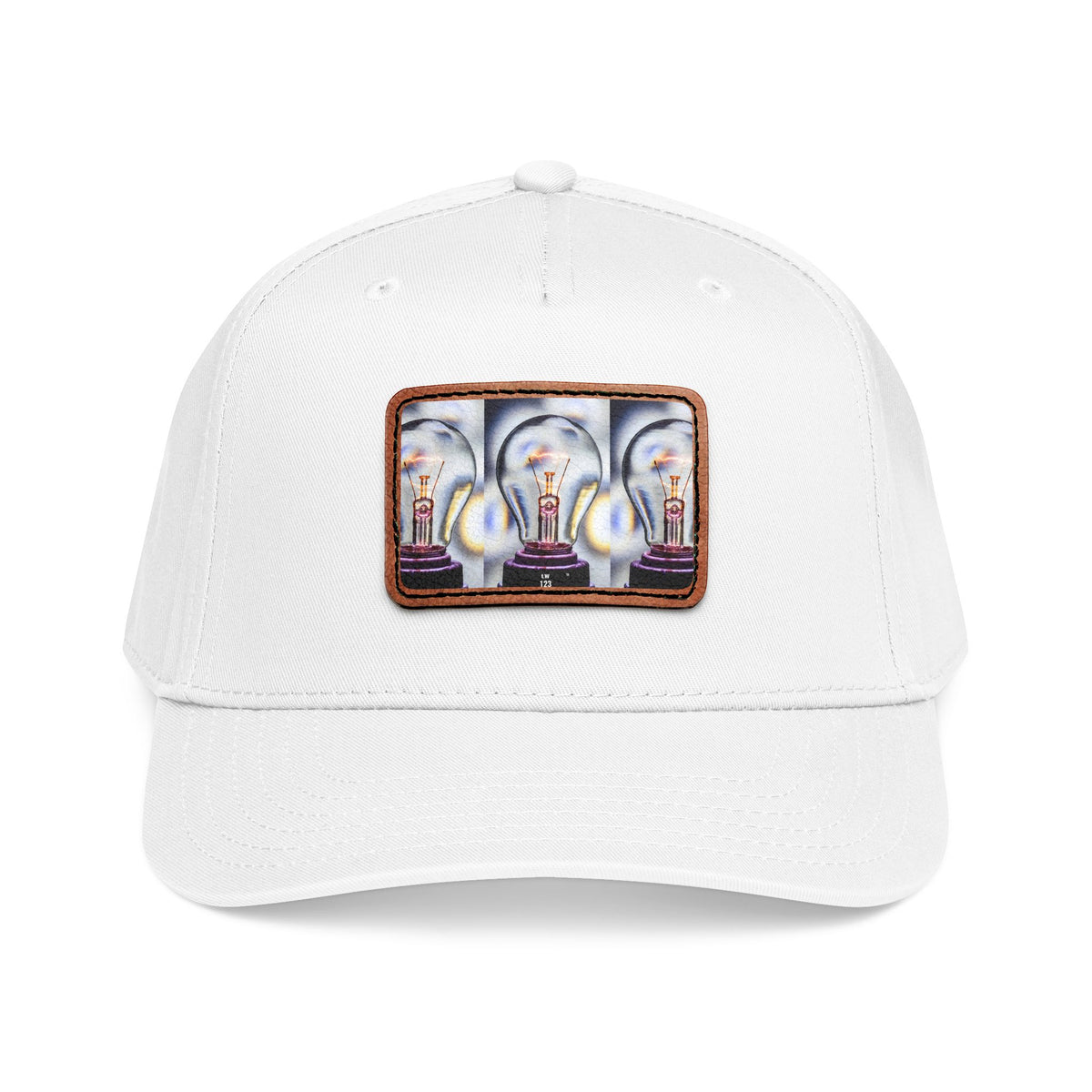 LW 123 Mid Profile Baseball Cap with Leather Patch (Rectangle)