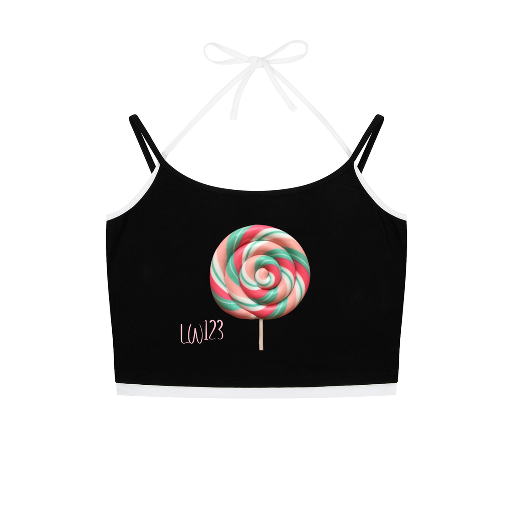 Contrast Binding Halter Tank Top