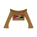 LW 123 Women's Off-the-Shoulder Bell Sleeve Crop T-Shirt