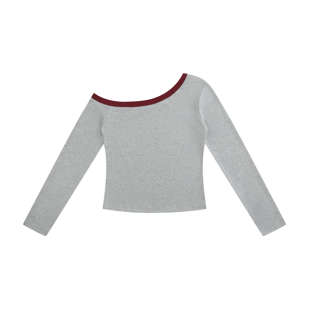LW 123 Women’s Color Block Off-the-Shoulder T-Shirt