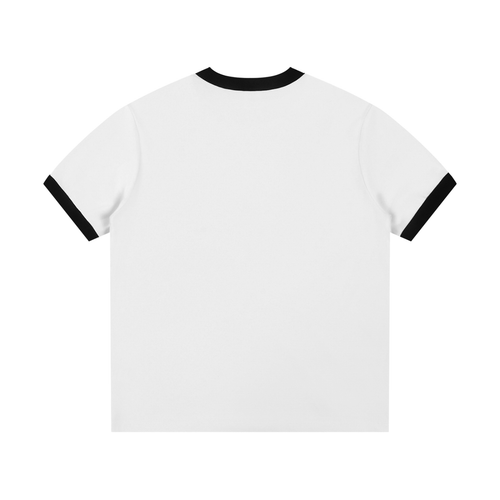 Contrast Edge Ribbed Crewneck T-Shirt