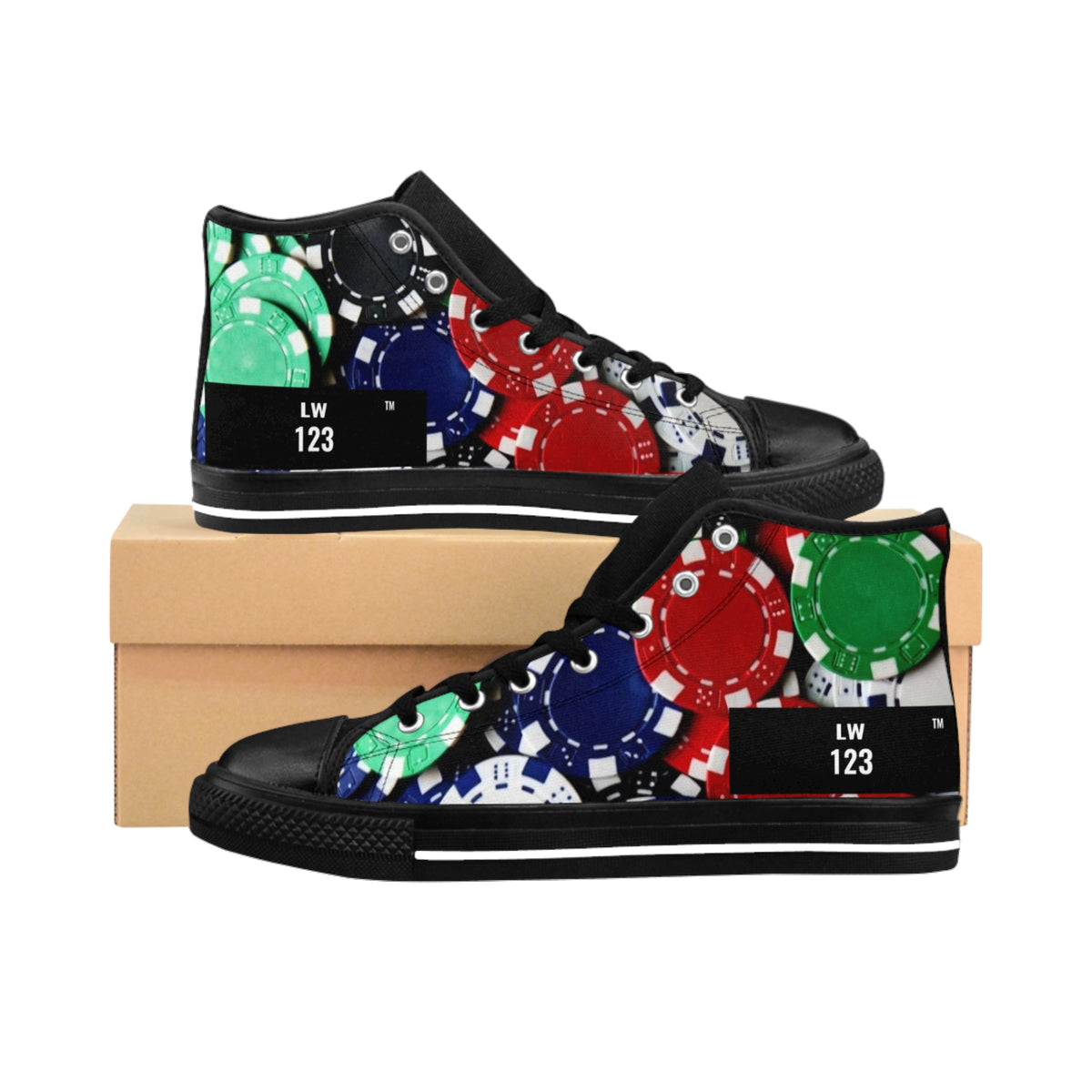 LW 123 Casino Poker Chips High-Top Sneakers