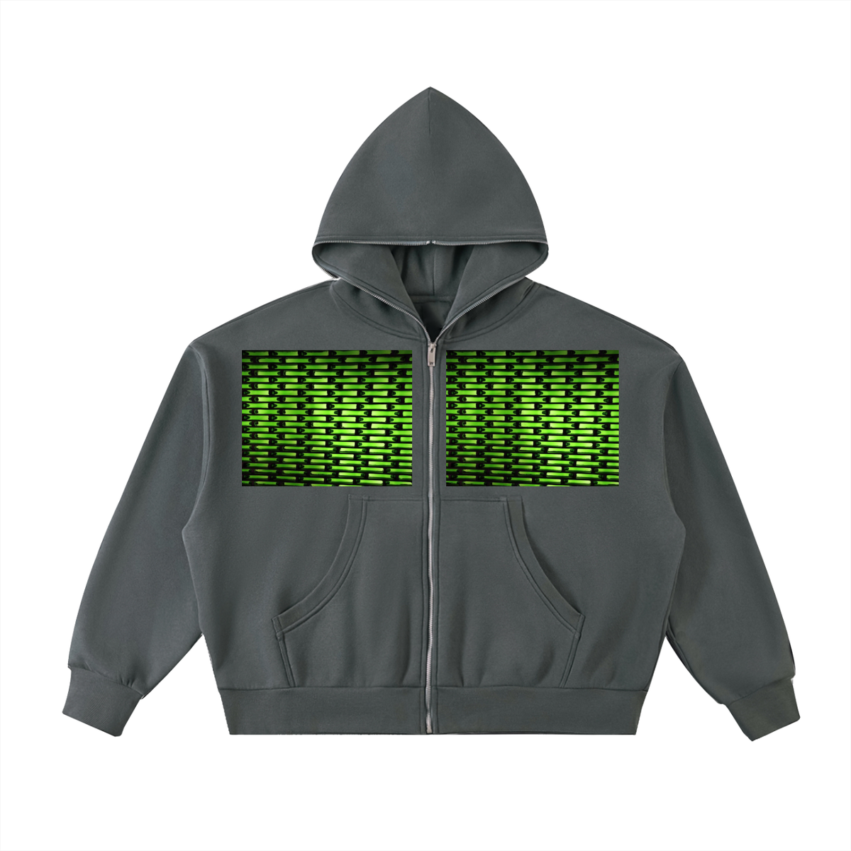 LW 123 Fleeced Full-Zip Boxy Hoodie