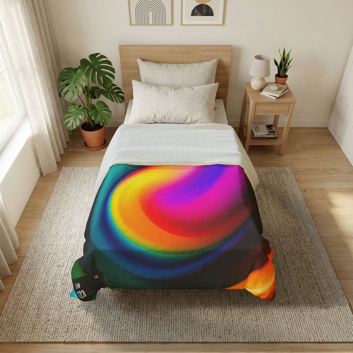 LW 123 Psychedelic Rainbow Cotton Duvet Cover