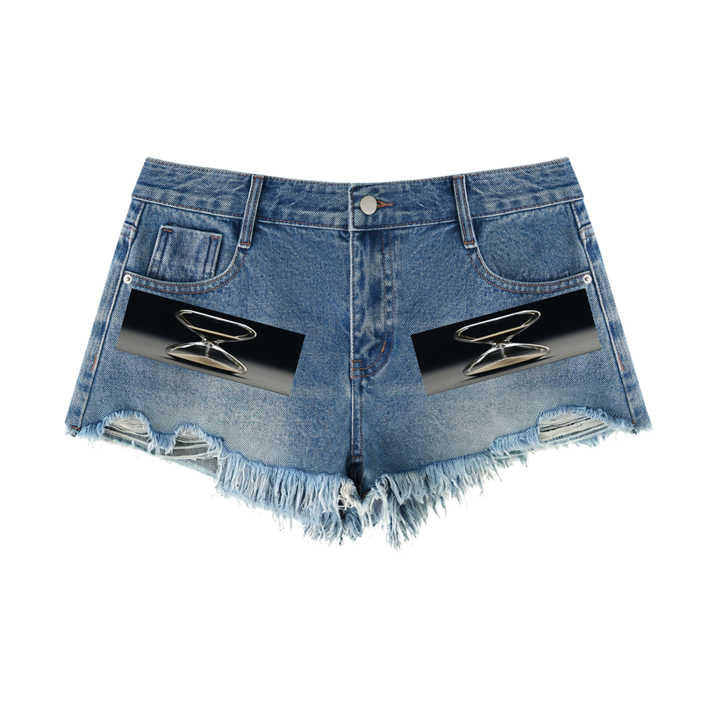 LW 123 Women's Vintage Wash Raw Hem Denim Shorts