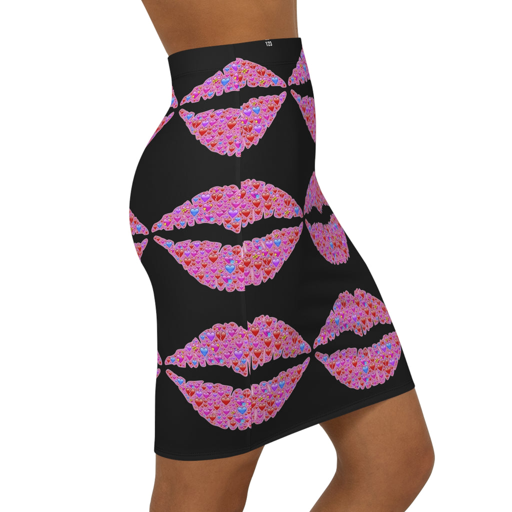 LW 123 Women's Mid-Waist Pencil Skirt (AOP)