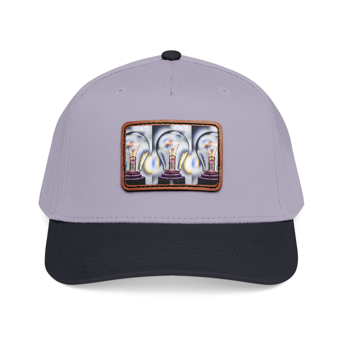 LW 123 Mid Profile Baseball Cap with Leather Patch (Rectangle)