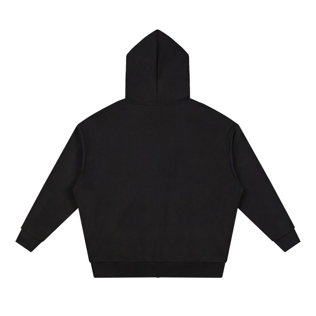 Unisex Loose Solid Full Zip Hoodie