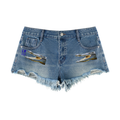 LW 123 Women's Vintage Wash Raw Hem Denim Shorts