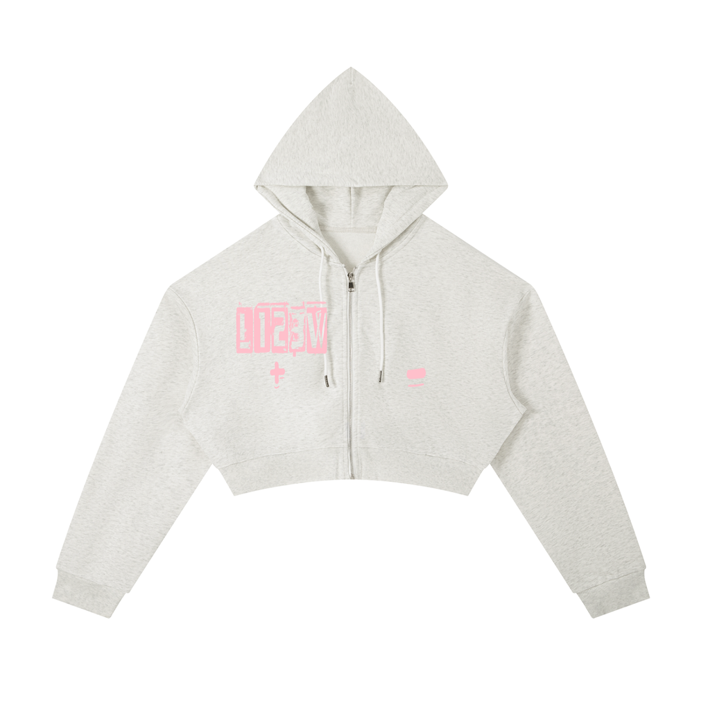 Essential Cropped Zip-Up Hoodie