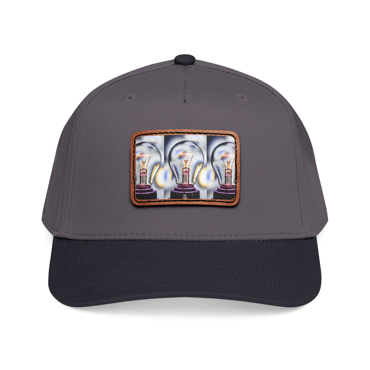 LW 123 Mid Profile Baseball Cap with Leather Patch (Rectangle)