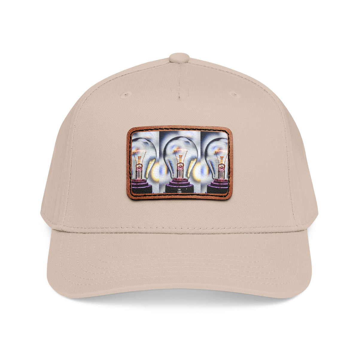 LW 123 Mid Profile Baseball Cap with Leather Patch (Rectangle)