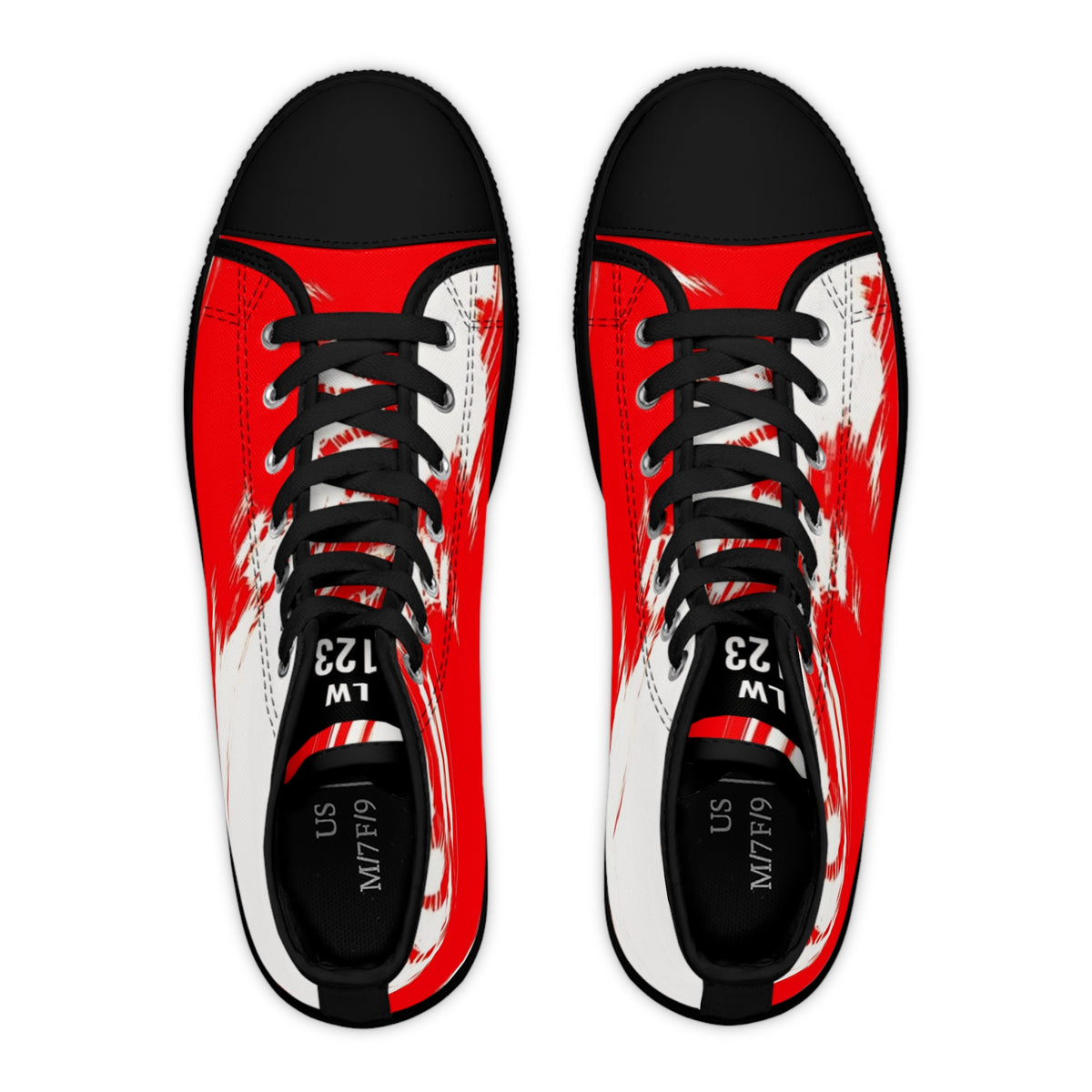 LW 123 Red Brushstroke High-Top Sneakers