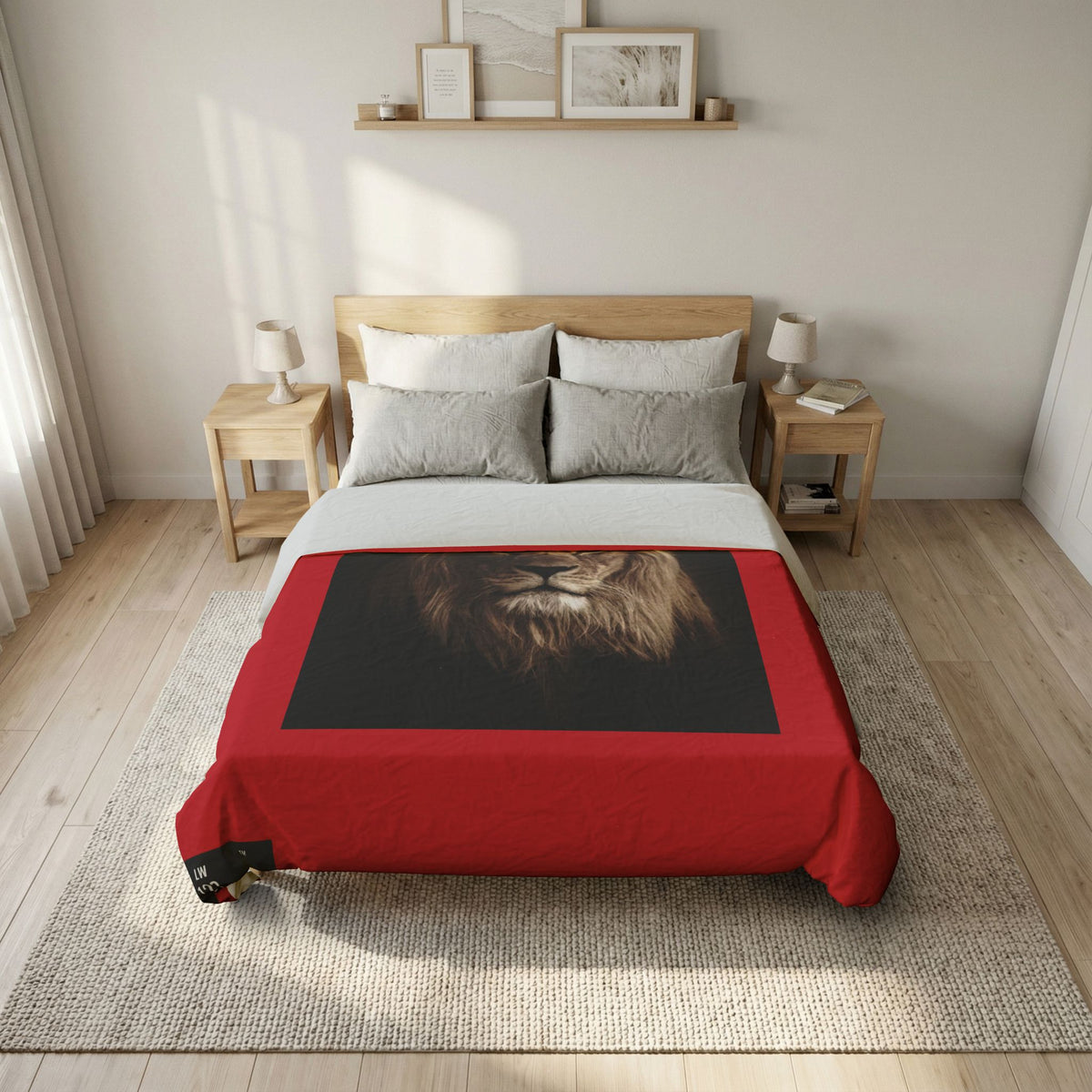 LW 123 Lion Portrait Cotton Duvet Cover