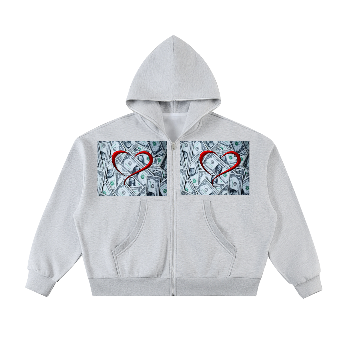 LW 123 Fleeced Full-Zip Boxy Hoodie