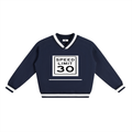 V-Neck Contrast Collar Boxy Sweatshirt