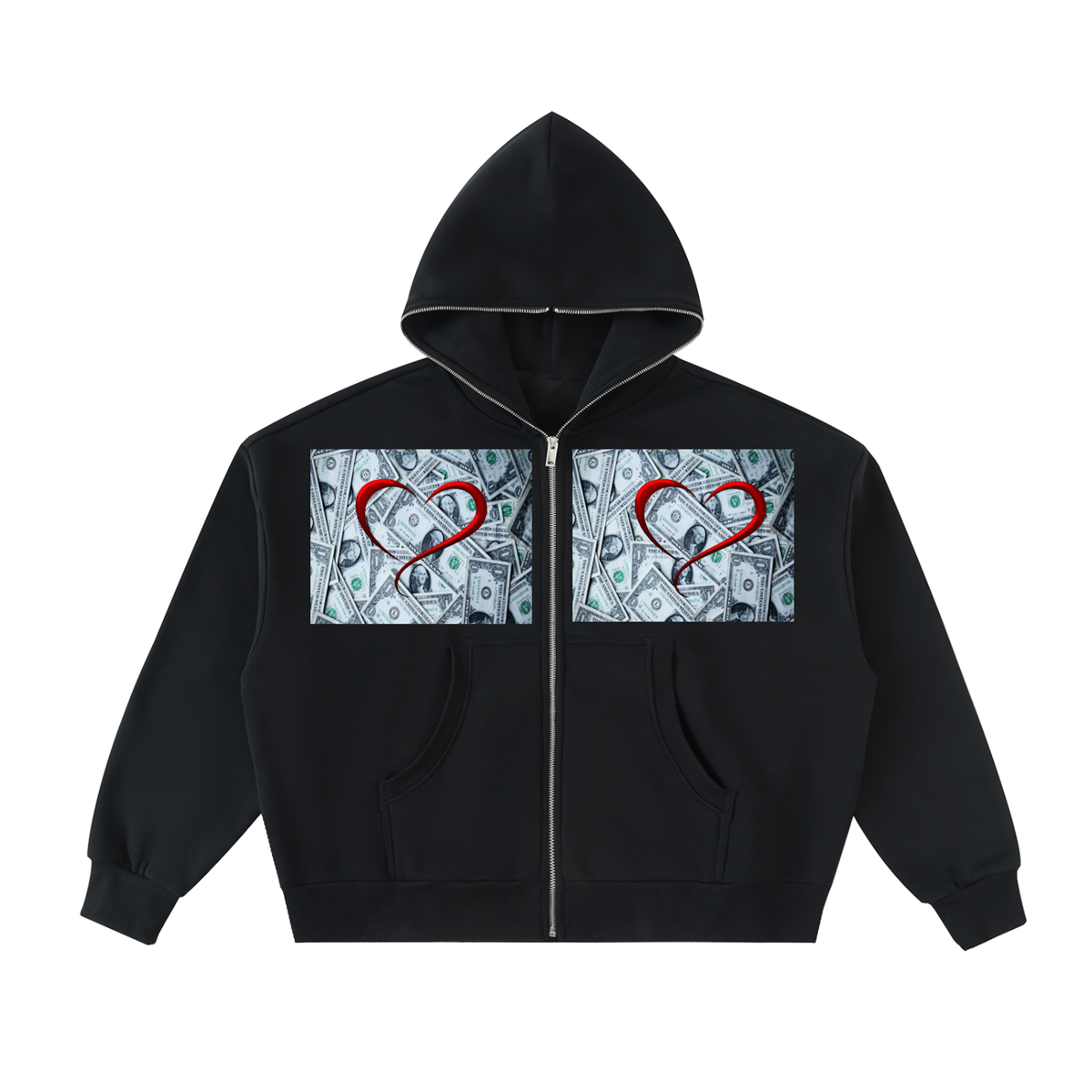 LW 123 Fleeced Full-Zip Boxy Hoodie
