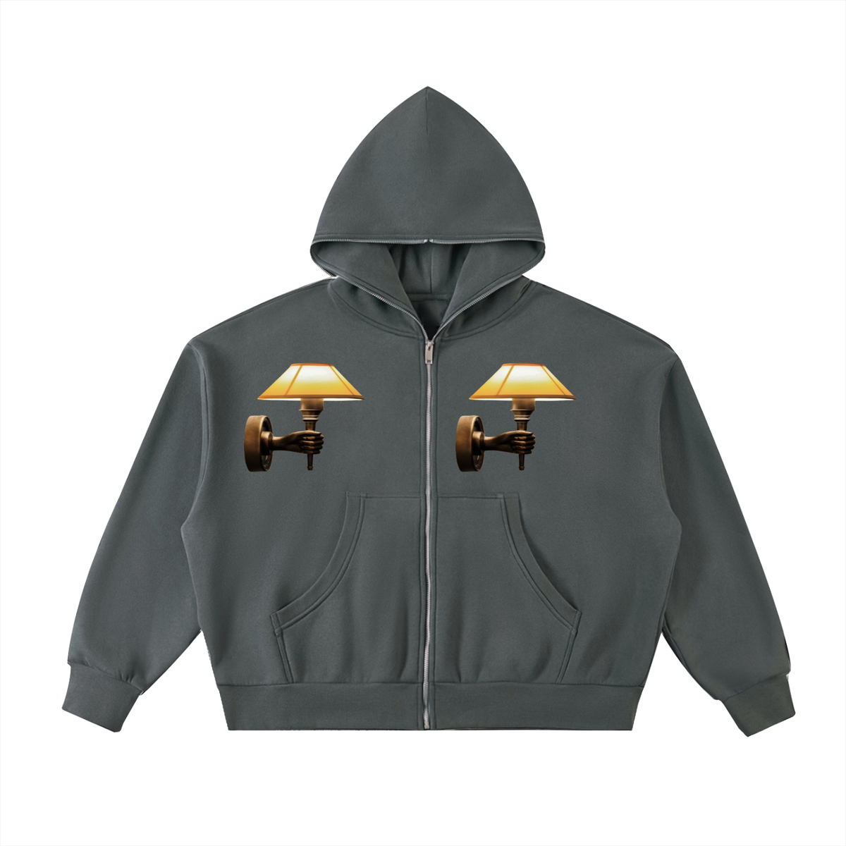 LW 123 Fleeced Full-Zip Boxy Hoodie