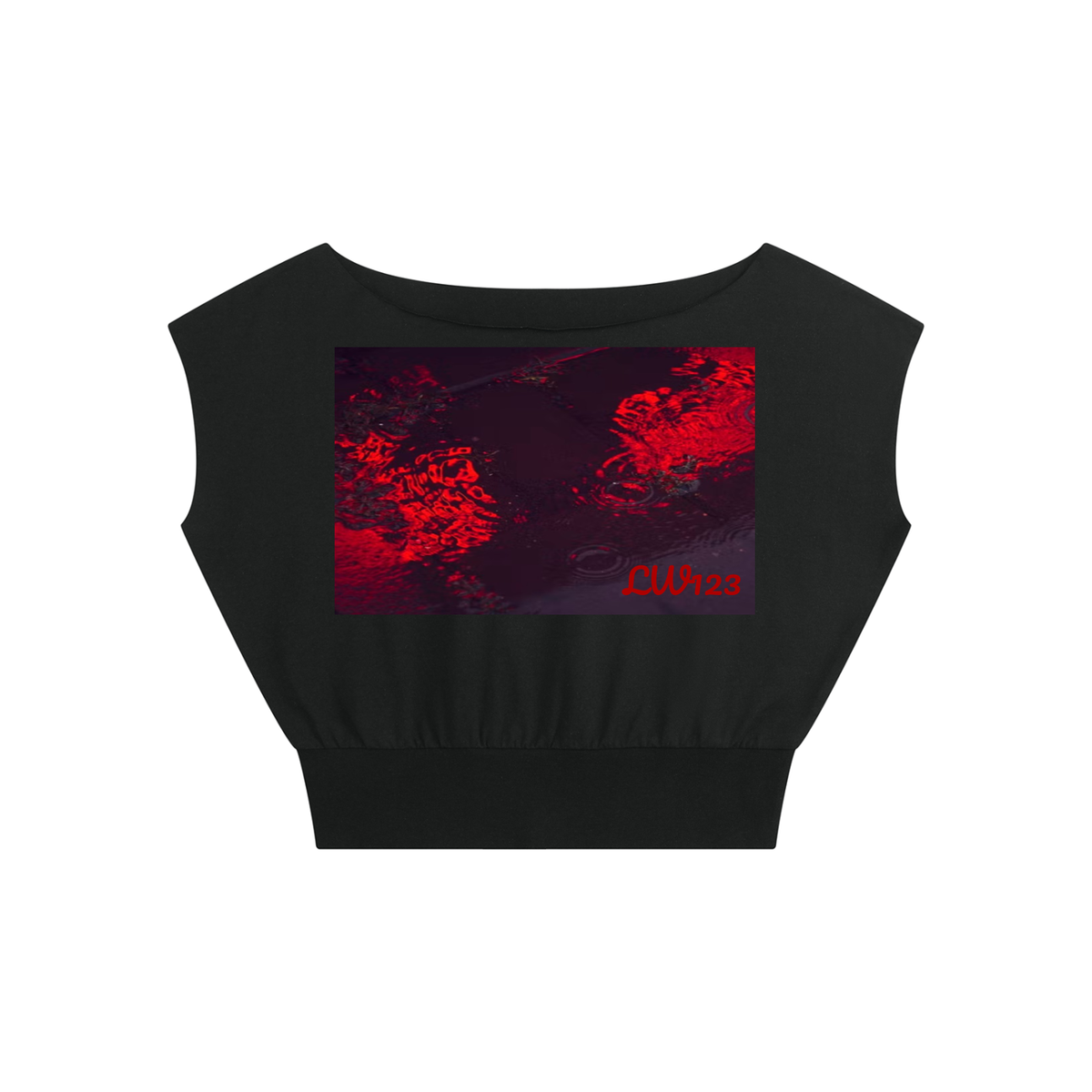 LW 123 Women’s Boatneck Raw Edge Crop T-Shirt