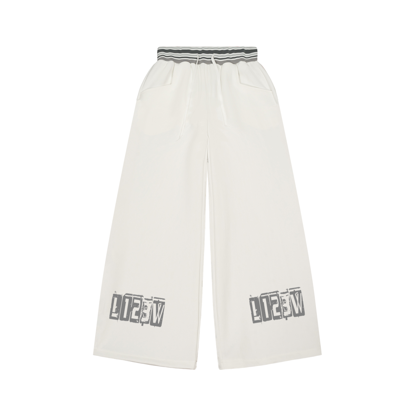 Striped Waist Wide Leg Pants