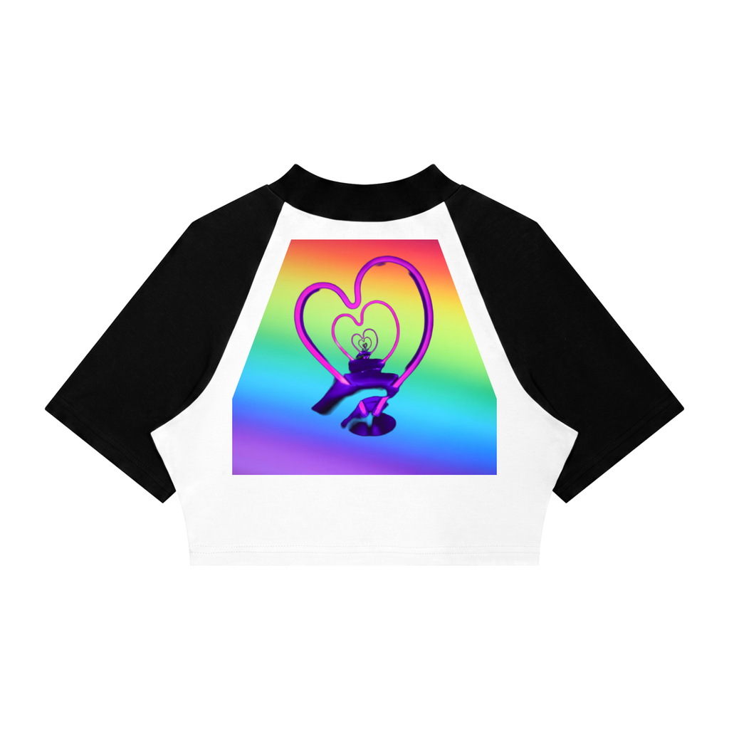 LW 123 Women’s Color Block Raglan Crop T-Shirt