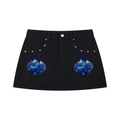 LW 123 Women's Studded Denim Mini Skirt
