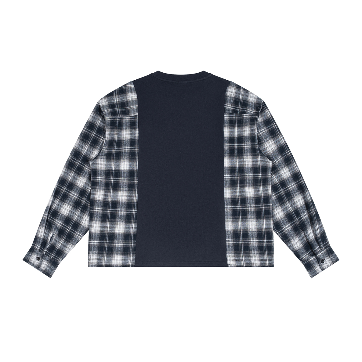 LW 123 Plaid Panel Long Sleeve T-Shirt