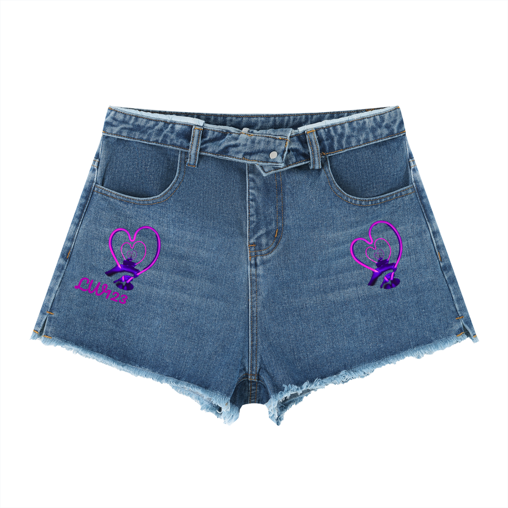 LW 123 Women’s Vintage Wash High Rise Denim Shorts