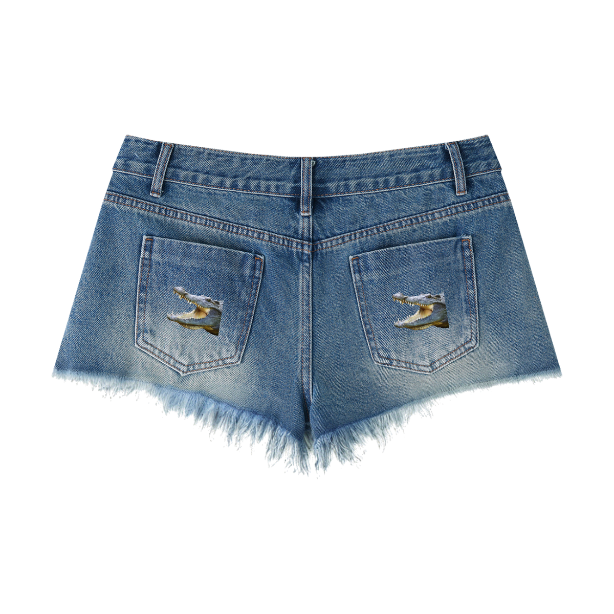LW 123 Women's Vintage Wash Raw Hem Denim Shorts